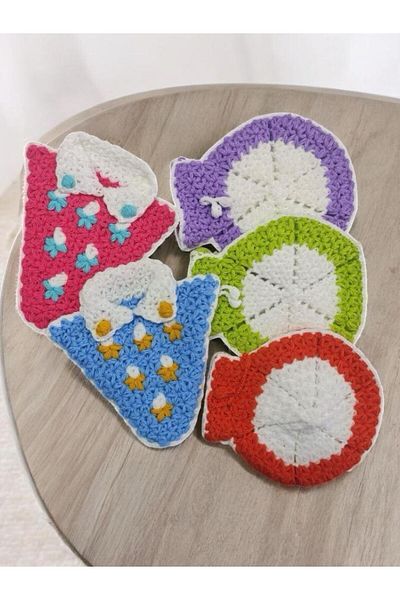 TUTUYA TEXTIL Hand Knitted 5 Pieces Mixed Fiber Set Dowry Daily Fiber