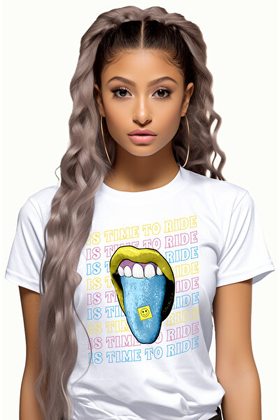 StoryGift Romania Tricou Femei Cu Mesaj In Engleza Is Time To Ride, Limba, Bu...