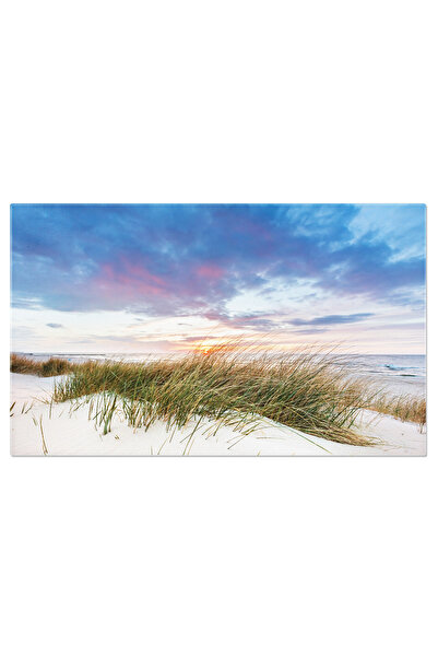 StoryGift Romania Tablou Canvas Iarba De Plaja Pe Dunarea Baltica La Apus Marea Baltica, Dune, Apus, Natura, Peis