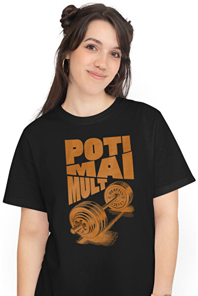 StoryGift Romania Tricou Femei Bara cu greutati motivational poti mai mult cu...