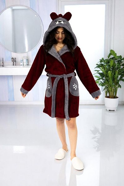 MİLAYS LİFE HOME COLLECTİON MİLAY'S LİFE HOME COLLECTION - Rochie de baie brodata cu model ultra-moale WELSOFT