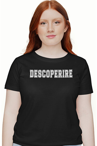 StoryGift Romania Tricou Femei Descoperire, Mesaj Motivational, Text Inspirational, Self Care, cu BLK_L