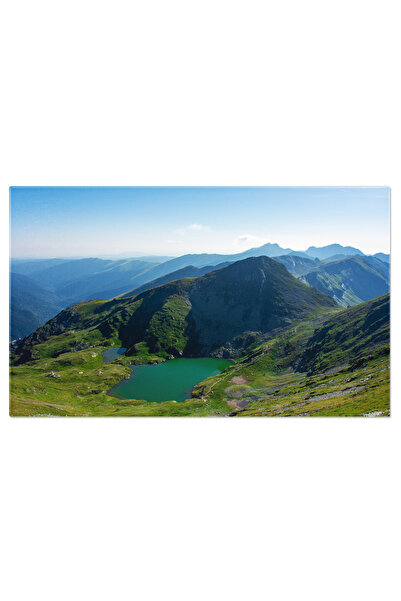 StoryGift Romania Tablou Canvas - Peisaje Romanesti: Lac, Padure Si Varfuri M...