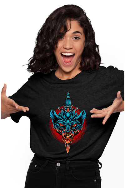 StoryGift Romania Tricou Femei Cu Cap De Liliac, Monstru, Pumnal, Zange, Cerc...