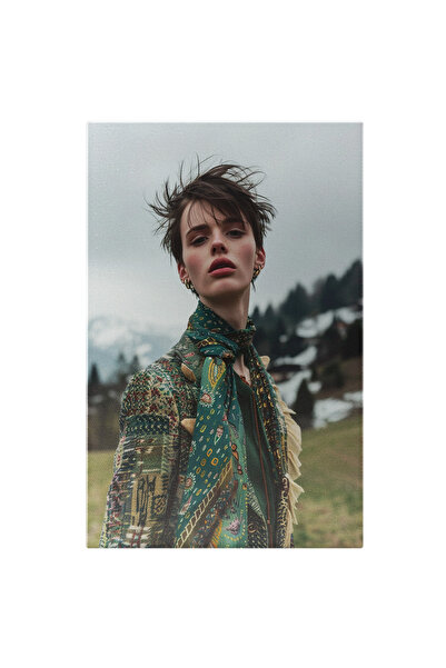 StoryGift Romania Tablou Canvas R Rebela Femeie Cu Cercei Si Buze Mari Cu Esr...