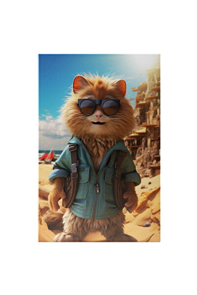 StoryGift Romania Tablou Canvas: Pisicuta Cu Blana Mare Si Ochelari De Soare ...