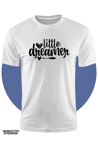 StoryGift Romania Tricou Copii Cu Inimioare Si Textul In Engleza "little Dreamer" - Micutul Visator 100% Bum