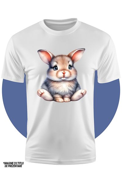 StoryGift Romania Tricou Copii Cu Un Iepuras Care Sta Cuminte, Ilustratie, Curiozitate, Copilarie, Grija, Pa