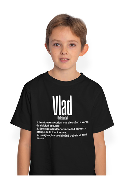 StoryGift Romania Tricou Copii Baieti Cu Numele Vlad, Cu Mesaj Amuzant, Curio...