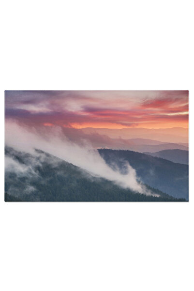 StoryGift Romania Tablou canvas munte, linii de dealuri la răsărit, peisaj, natură, răsărit 2363