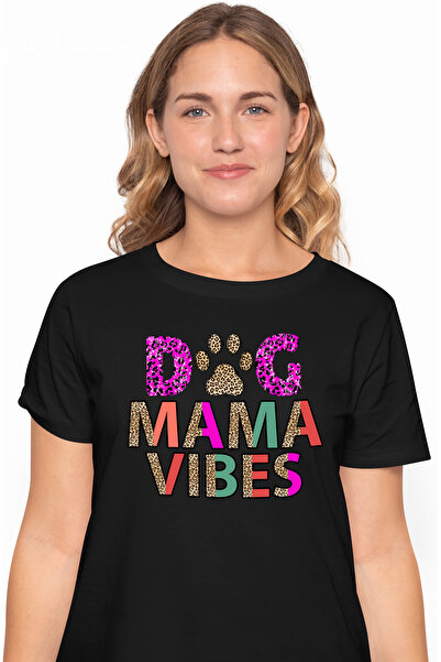 StoryGift Romania Tricou Femei cu mesajul "Dog Mama Vibes", caine, animal de ...