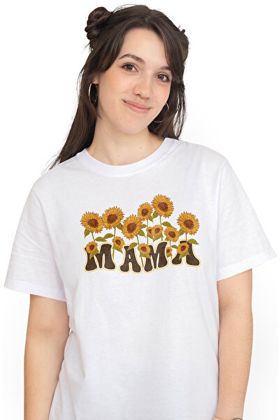 StoryGift Romania Tricou Femei cu mesajul "Mama", ilustratie, mama, flori de ...