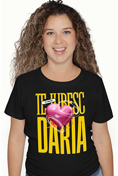 StoryGift Romania Tricou Femei Te Iubesc Daria, Dragoste, Inima, Iubire, Sfan...