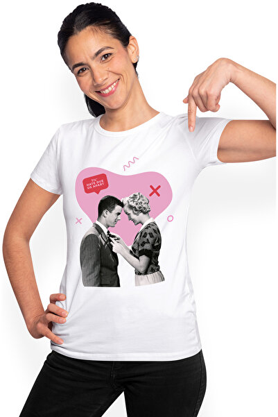 StoryGift Romania Tricou Femei Retro Te Iubesc cu imprimeu pe Fata, 100% Bumb...