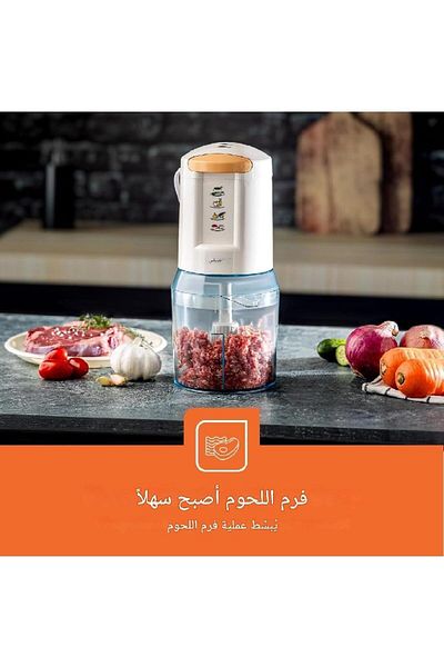 Denx مفرمة لحوم Dx2050 من دينكس، سعة 500 مل، 150 واط، 4 شفرات، 2 تروس