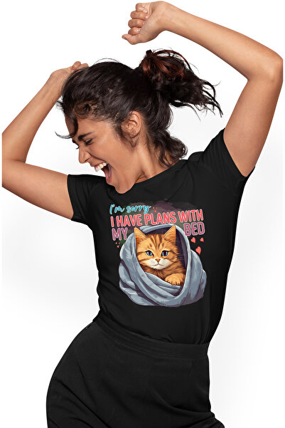 StoryGift Romania Tricou Femei cu pisica in patura cu mesajul "I'm sorry, I h...