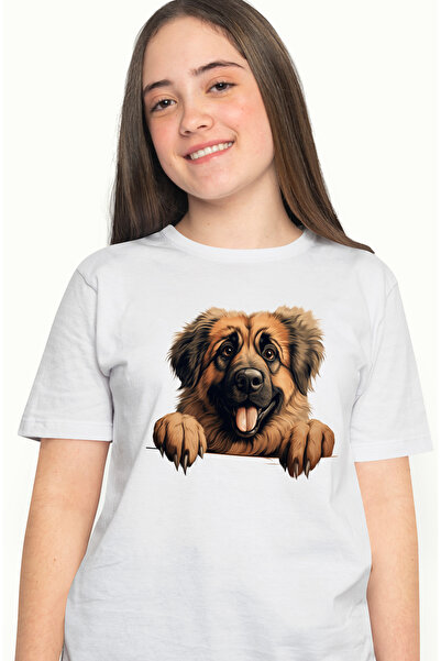 StoryGift Romania Tricou Femei cu un caine fericit, ilustratie, foarte blanos...