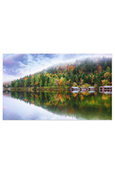 StoryGift Romania Tablou Canvas Dimineata Cetoasa Pe Lacul Altausseer See, Al...