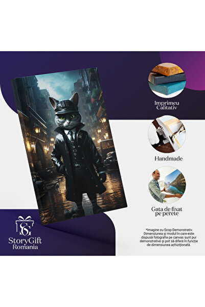 StoryGift Romania Tablou Canvas: Dramatic Detectivul Felin De Pe Strazile Orasului - Fotografie Urbana Pictura D