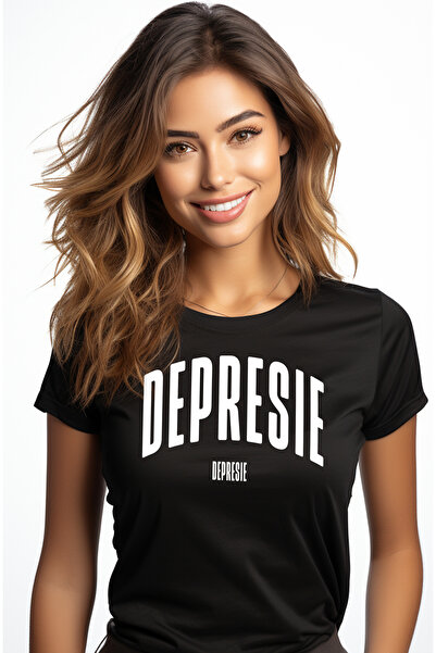 StoryGift Romania Tricou Femei Cuvantul Depresie, Motivational, Self Help, In...