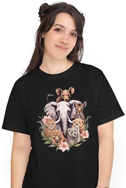 StoryGift Romania Tricou Femei cu animale salbatice, ilustratie, natura, inte...