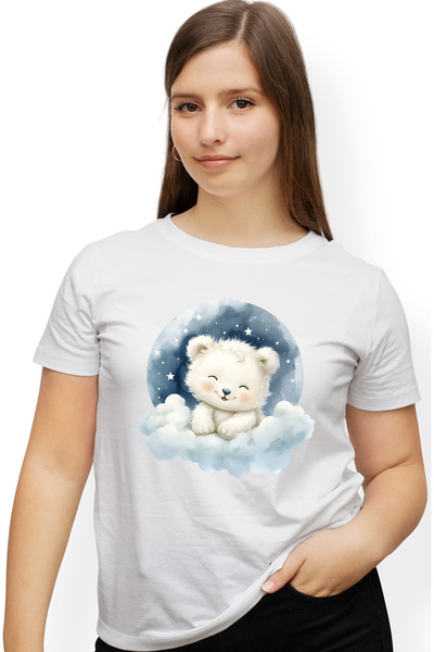 StoryGift Romania Tricou Femei cu un ursulet polar care e pe cale sa adoarma,...