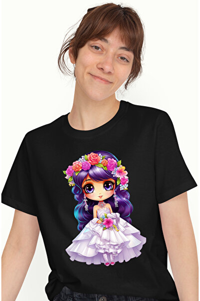 StoryGift Romania Tricou Femei cu o fata draguta intr-o rochie alba ca de mir...