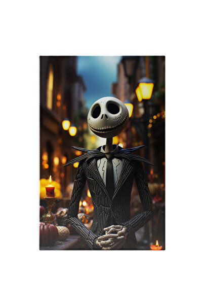 StoryGift Romania Tablou Canvas: Portretul Lui Jack Skellington - Film Schelet Orasel Strada Pictura Digitala