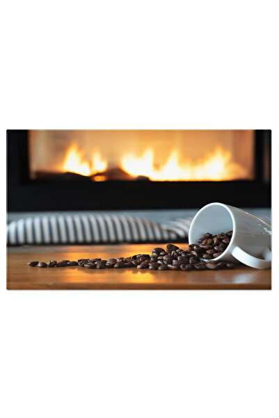 StoryGift Romania Tablou Canvas Boabe De Cafea Varsate Din Cesc La Langa Semi...