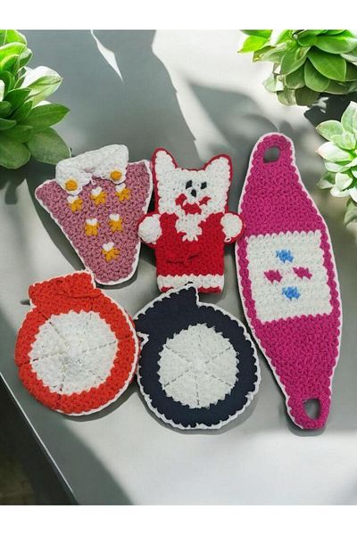 TUTUYA TEXTIL Hand Knitted 5 Pieces Mixed Fiber Set Dowry Daily Fiber