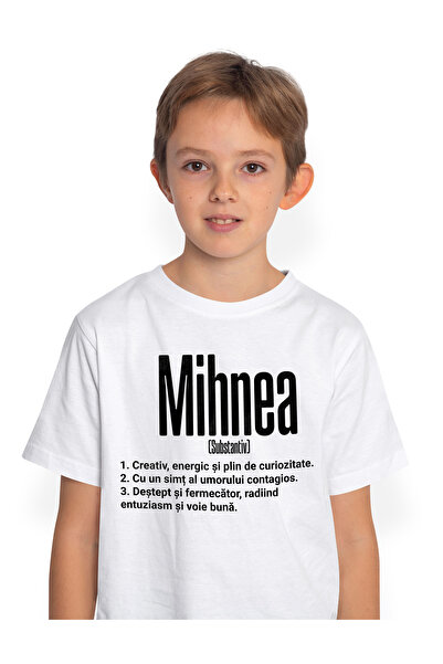 StoryGift Romania Tricou Copii Baieti Cu Numele Mihnea, Cu Mesaj Motivational...