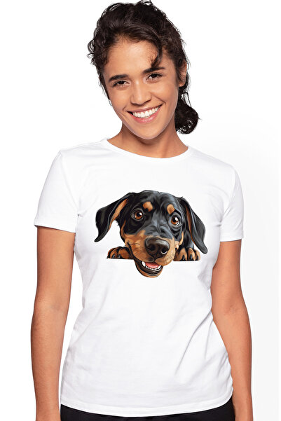 StoryGift Romania Tricou Femei cu un catel vesel care asteapta sa se joace cu...