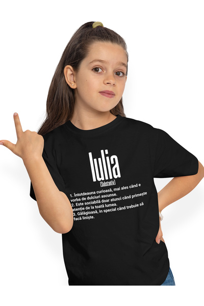 StoryGift Romania Tricou Copii Fete Cu Numele Iulia, Si Mesaj Amuzant, Curioa...
