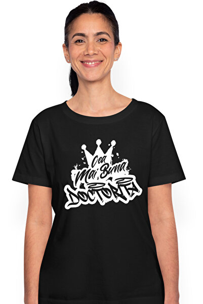 StoryGift Romania Tricou Femei Pentru Cea Mai Buna Doctorita, Apreciere, Cadou, Rasplata, Multumir BLK_L