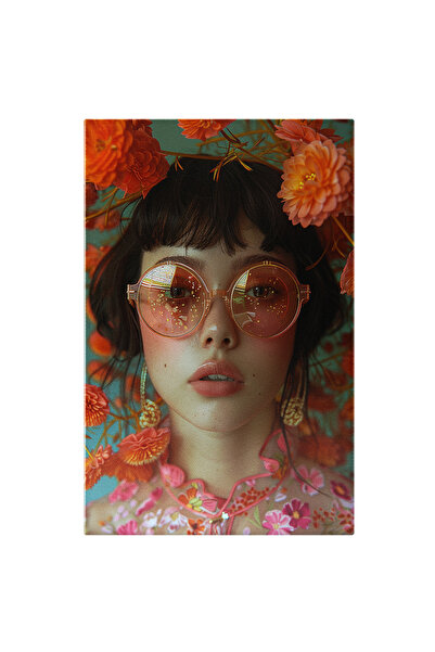 StoryGift Romania Tablou Canvas: Fata Cu Par Scurt Brunet Cu Breton Si Cercei...