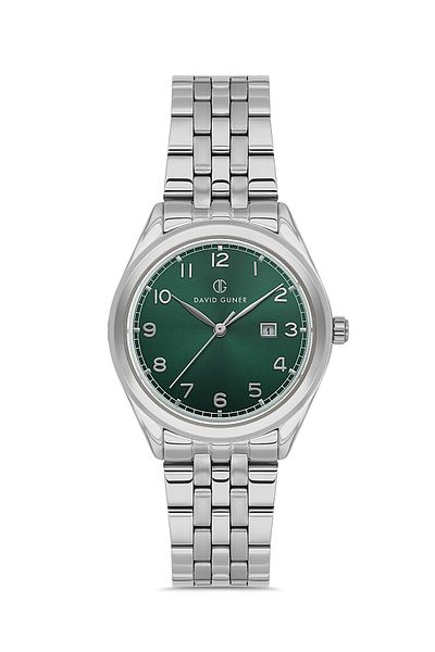 DAVID GUNER Women's Wristwatch with Silver Coated Green Dial Dg-8746La-A10