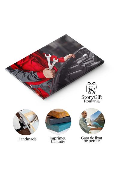 StoryGift Romania Tablou Canvas - Expertiza Mecanicului: Inspectie Motor Si Reparatii