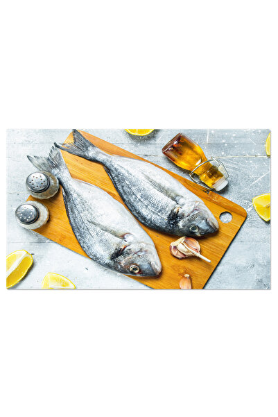 StoryGift Romania Tablou Canvas Fresc Si Gustos Peste Crud Cu Lamaie, Usturoi...