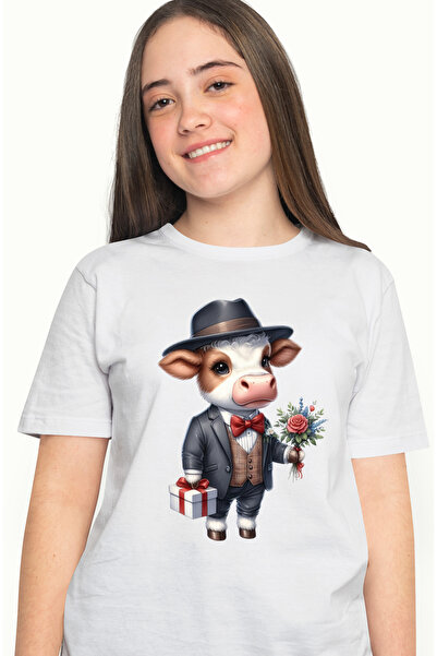 StoryGift Romania Tricou Femei cu un taur la costum, ilustratie, palarie, buc...