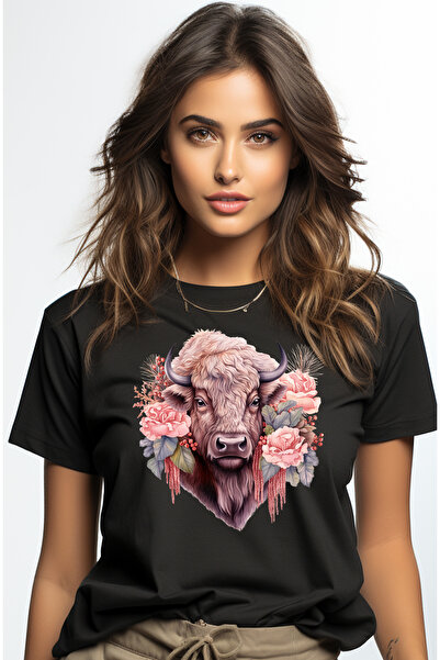 StoryGift Romania Tricou Femei cu un zimbru serios, ilustratie, putin furios, floricele, abstract, BLK_M