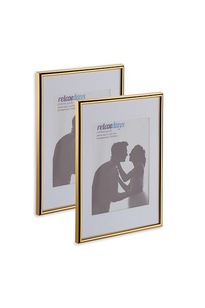 Relaxdays Set of 2 A4 photo frames, gold, Relaxdays