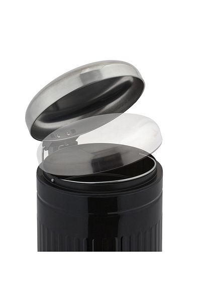 Relaxdays waste bin, black, metal, with pedal, 5 l