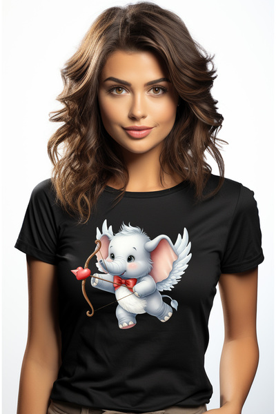 StoryGift Romania Tricou Femei cu un elefant care trage cu arcul, ilustratie,...