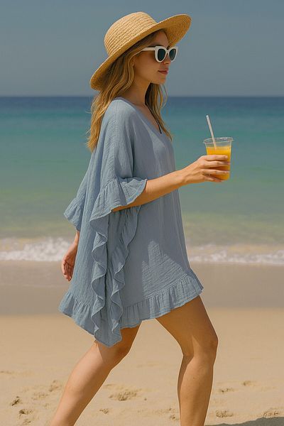 Bedinn Γυναικείο Muslin Beach Poncho - Κομψό, άνετο και ελαφρύ σχέδιο