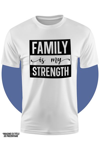 StoryGift Romania Tricou Copii Cu Textul In Engleza "family Is My Strength" - Familia Este Puterea Mea 100%