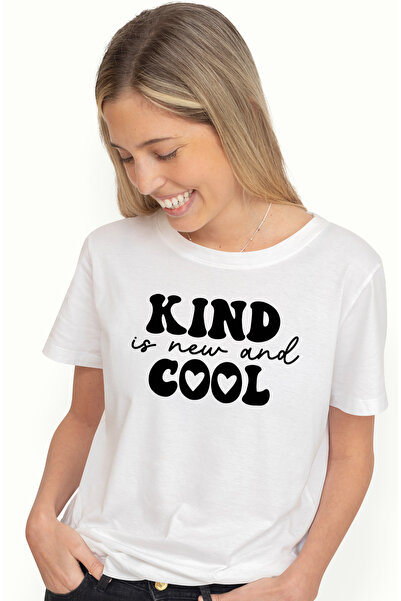 StoryGift Romania Tricou Femei cu un mesaj in engleza "Kind is new and cool" ...