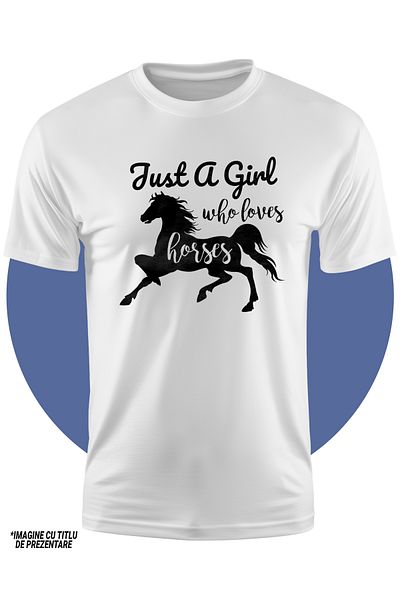 StoryGift Romania Tricou Copii Pentru O Fata Iubitoare De Cai Cu Desenul Unui Cal Si Mesaj In Engleza 100% B