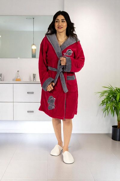 MİLAYS LİFE HOME COLLECTİON MİLAY'S LİFE HOME COLLECTION - WELSOFT Πολυμαλακό Κεντημένο Μπουρνούζι Πρωινό