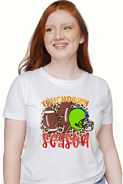 StoryGift Romania Tricou Femei cu minge de fotbal american, fulger si casca v...