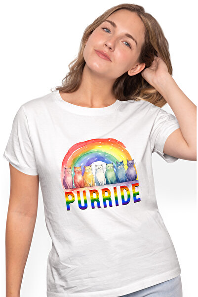 StoryGift Romania Tricou Femei cu multe pisici divers colorate, ilustratie, r...